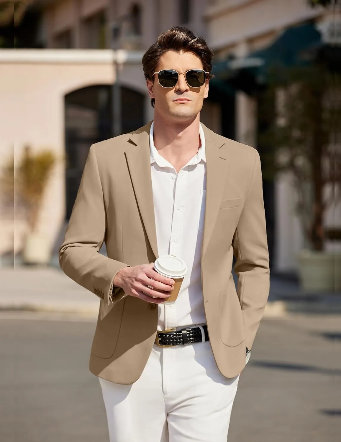 COOFANDY Mens Casual Knit Sport Coat Blazer Two Buttons Lightweight Suit Jackets