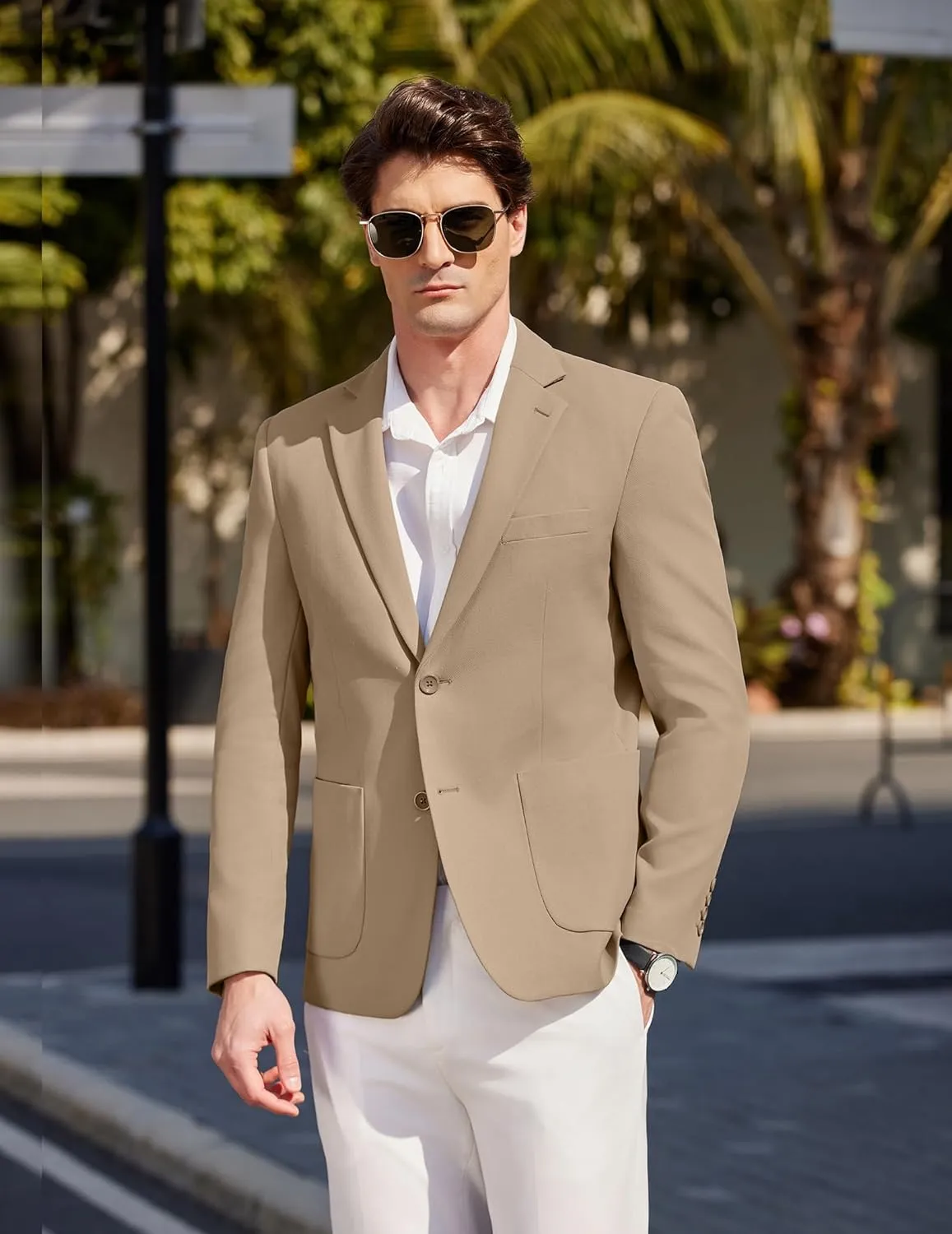 COOFANDY Mens Casual Knit Sport Coat Blazer Two Buttons Lightweight Suit Jackets