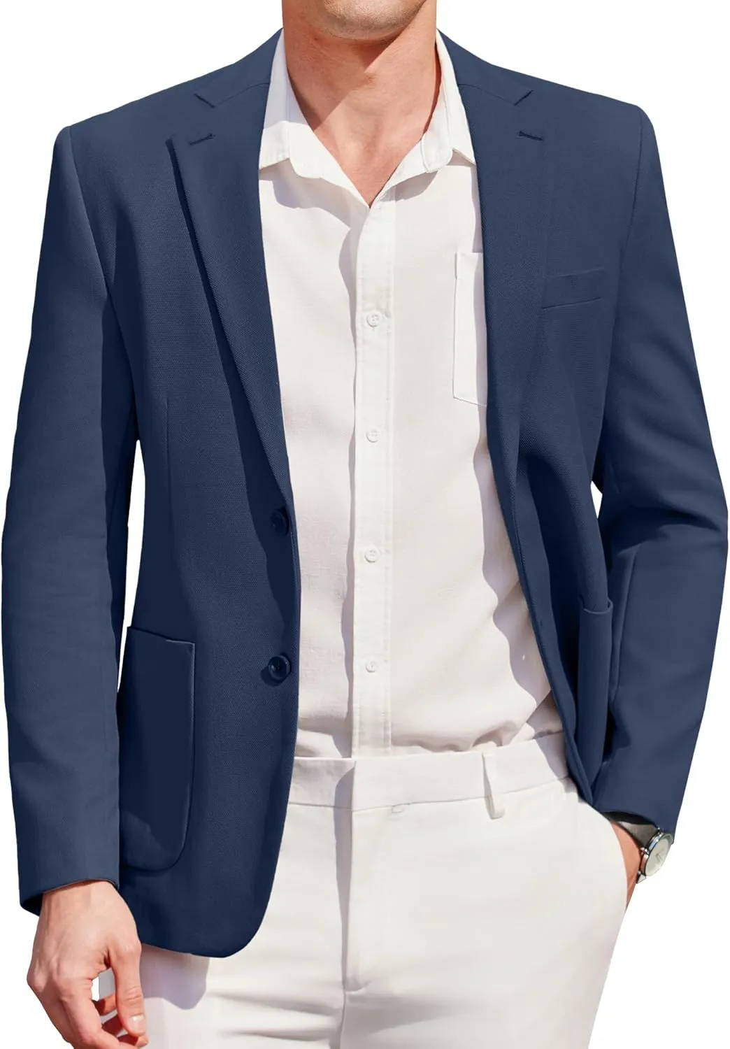 COOFANDY Mens Casual Knit Sport Coat Blazer Two Buttons Lightweight Suit Jackets