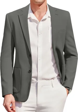 COOFANDY Mens Casual Knit Sport Coat Blazer Two Buttons Lightweight Suit Jackets