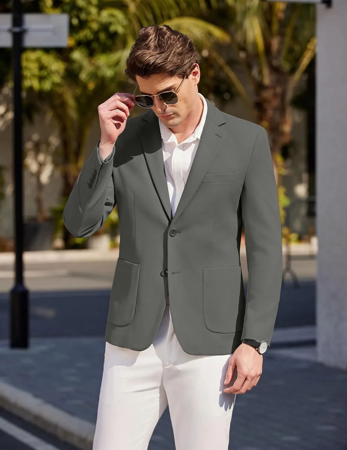 COOFANDY Mens Casual Knit Sport Coat Blazer Two Buttons Lightweight Suit Jackets