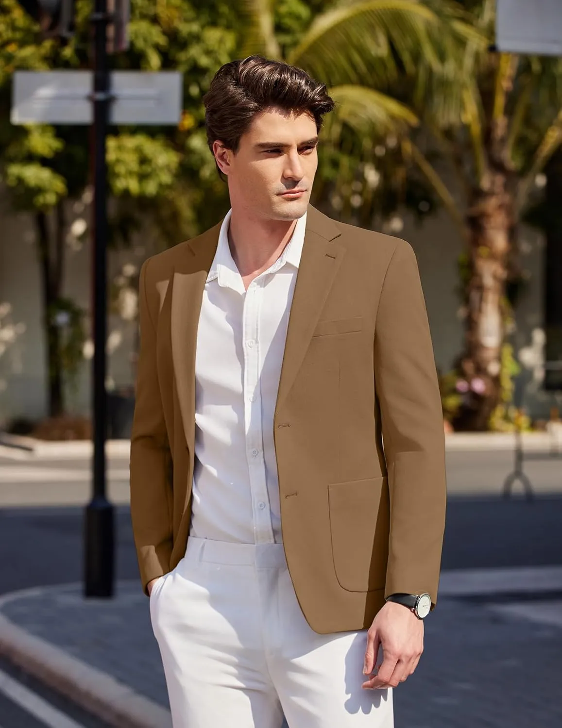 COOFANDY Mens Casual Knit Sport Coat Blazer Two Buttons Lightweight Suit Jackets