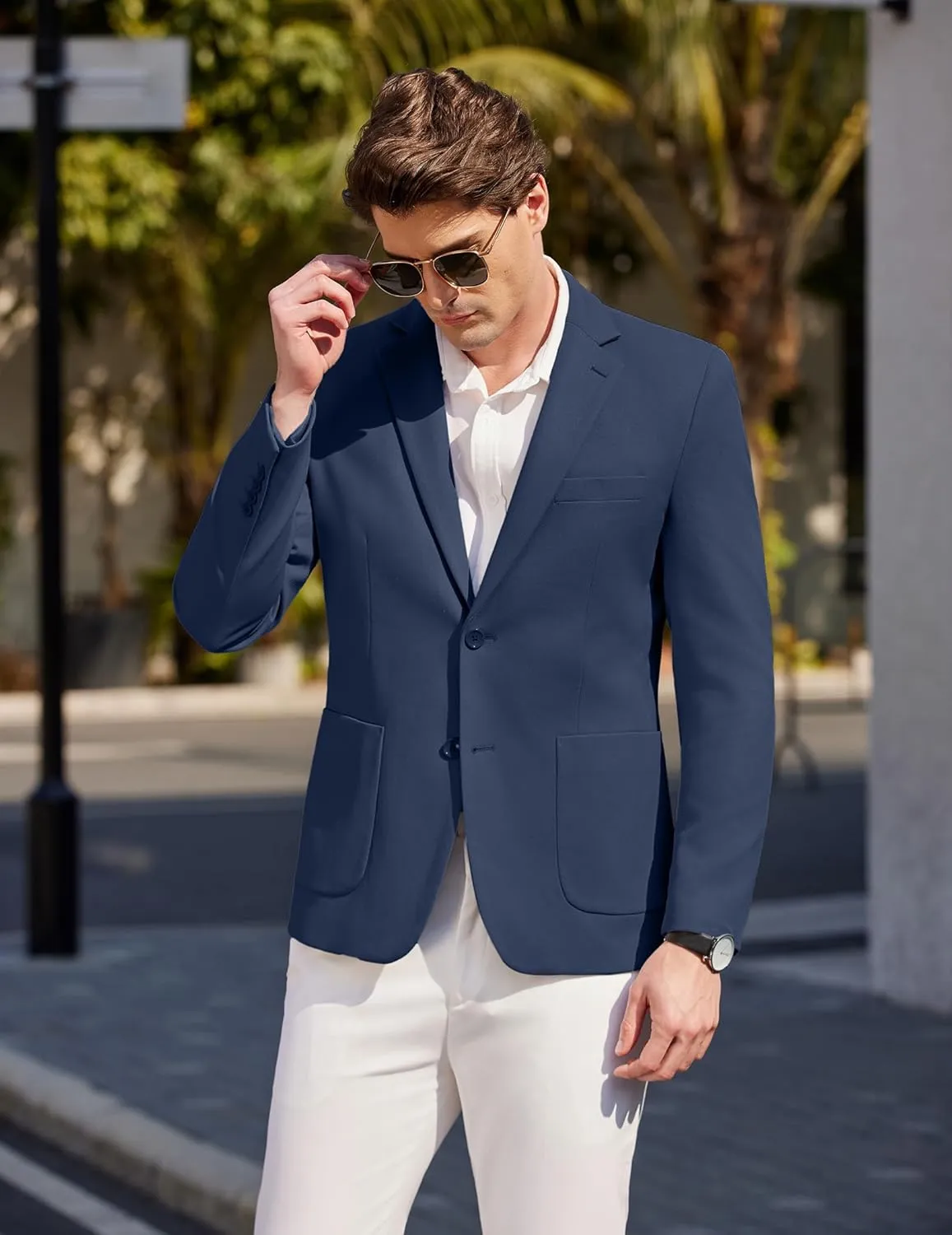 COOFANDY Mens Casual Knit Sport Coat Blazer Two Buttons Lightweight Suit Jackets