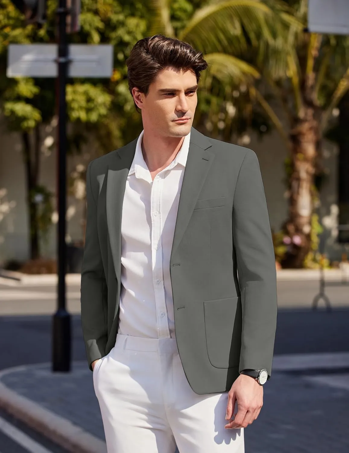 COOFANDY Mens Casual Knit Sport Coat Blazer Two Buttons Lightweight Suit Jackets