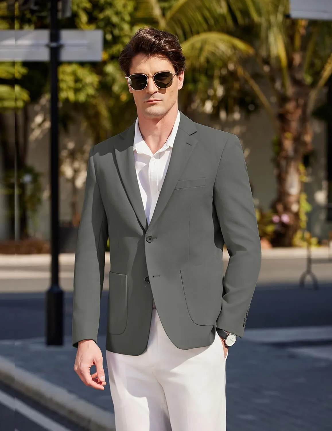 COOFANDY Mens Casual Knit Sport Coat Blazer Two Buttons Lightweight Suit Jackets