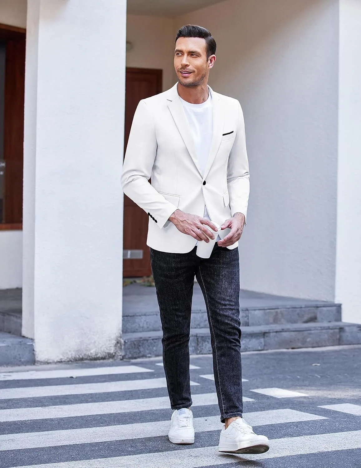 COOFANDY Men's Slim Fit Casual Blazers Lightweight Sport Coats One Button Suit Jackets