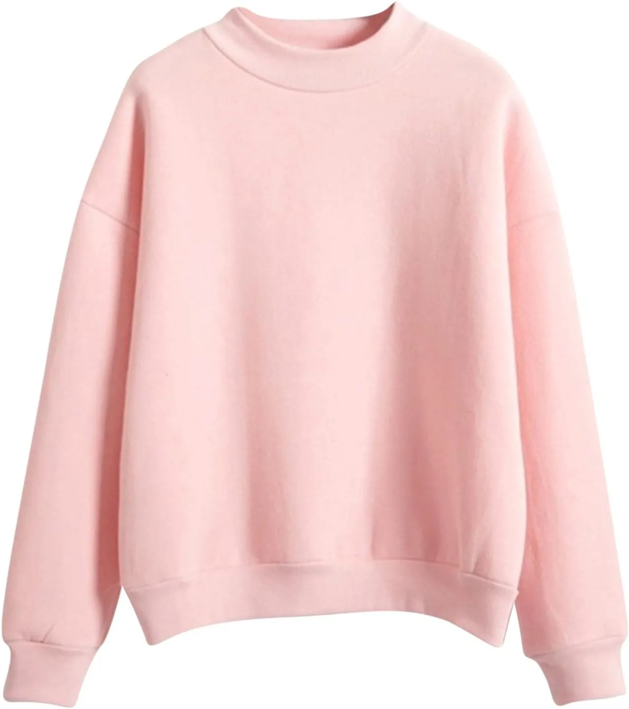 Crewneck Fleece Sweatshirts For Women Cute Fall Fashion Outfits Long Sleeve Oversized Sweatshirt Pullover Sweater