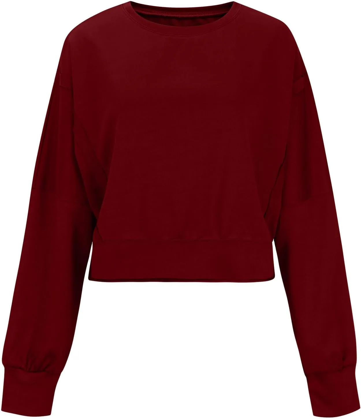 Cropped Sweatshirt For Women Fashion 2024 Casual Long Sleeve Crewneck Oversized Pullover Sweatshirts Fall y2k Clothes