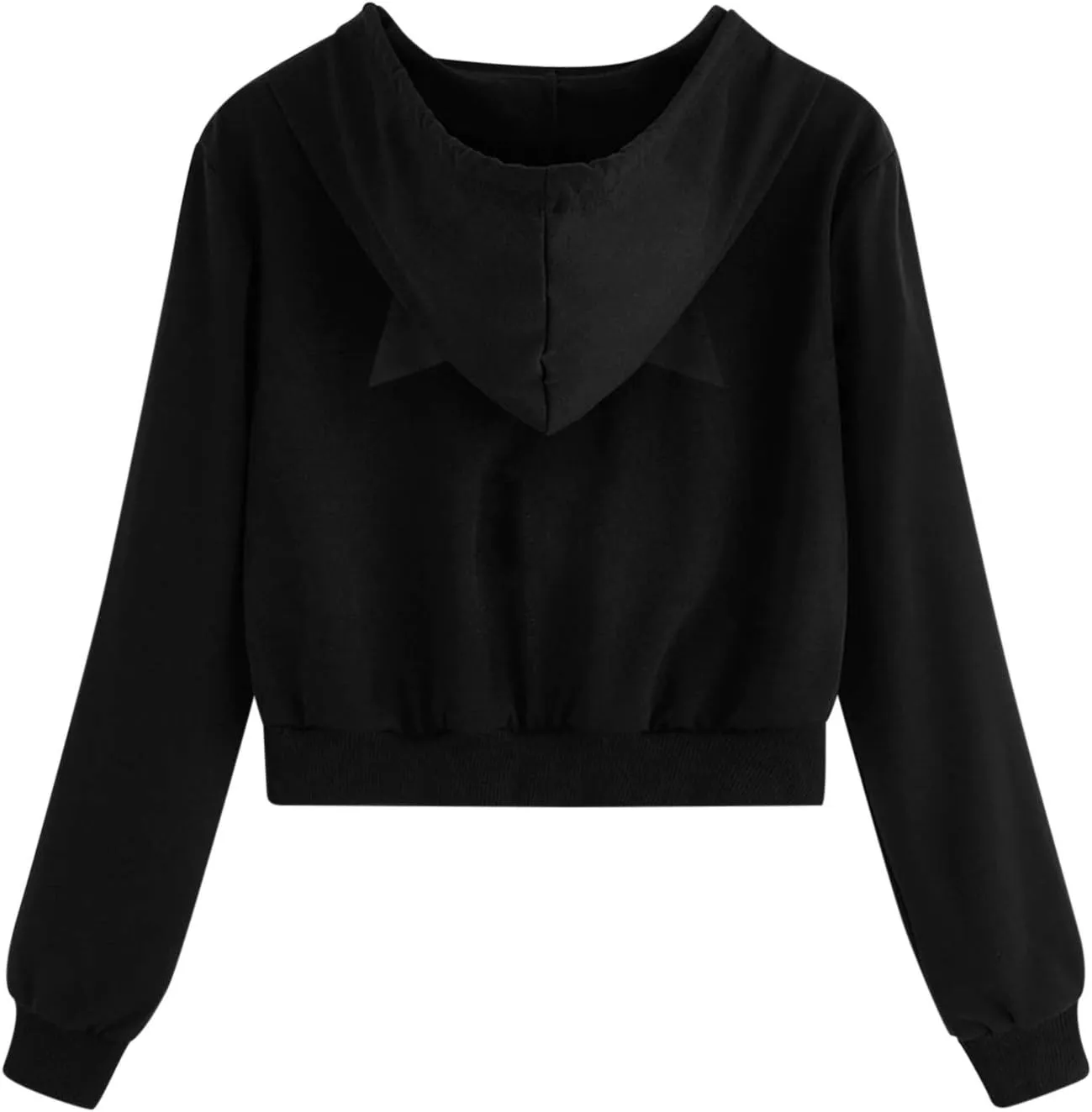 Cute Cat Ear Zip Up Hoodies for Women Teen Girls Y2K Long Sleeve Drawstring Hooded Sweatshirt Jackets with Pockets