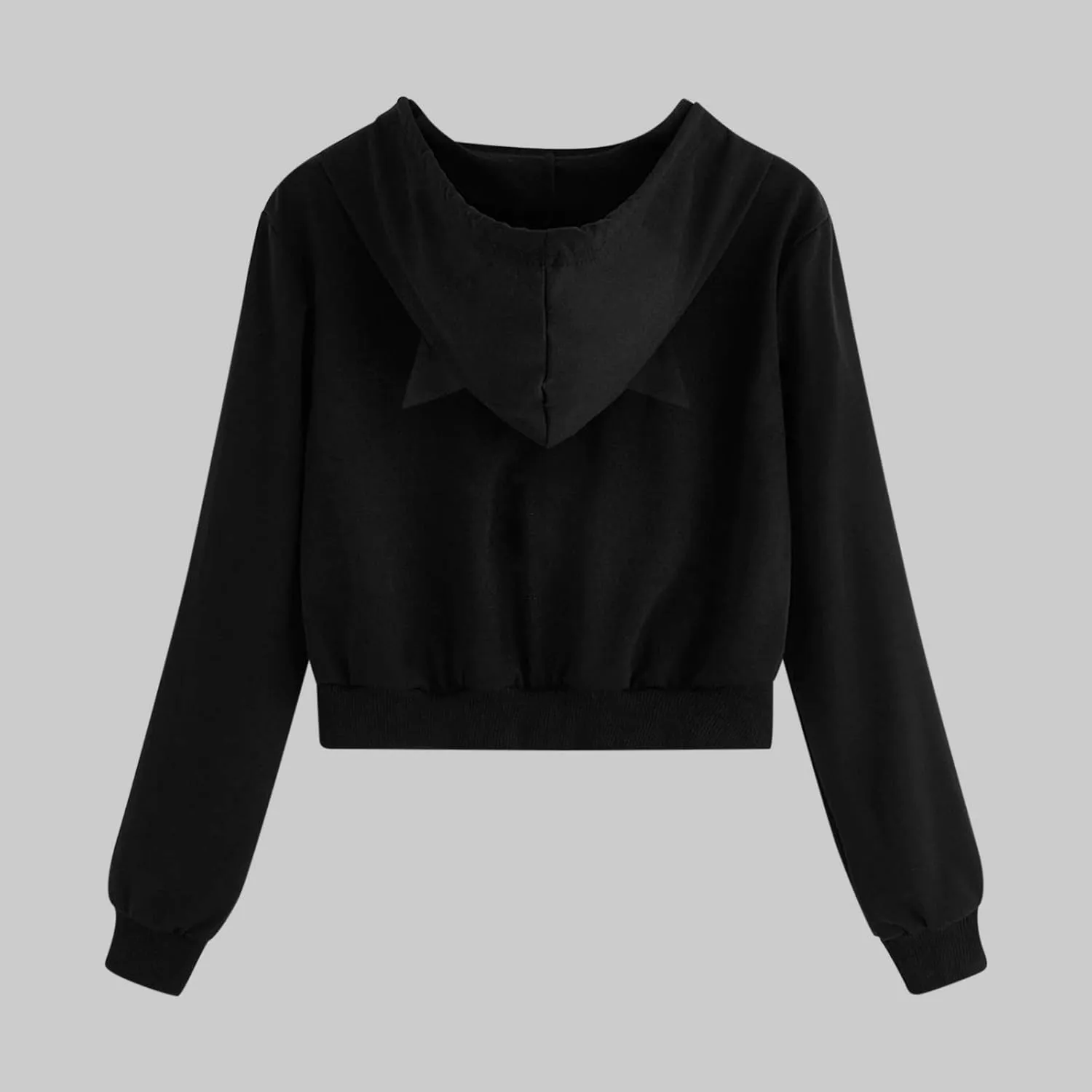 Cute Cat Ear Zip Up Hoodies for Women Teen Girls Y2K Long Sleeve Drawstring Hooded Sweatshirt Jackets with Pockets