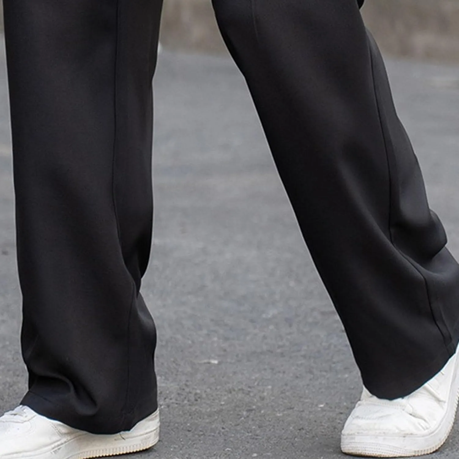 DGHM-JLMY Men's Pleated High Waist Wide Leg Pants Slacks Fashion Suit Trousers Loose Fit Casual Pants with Pocket