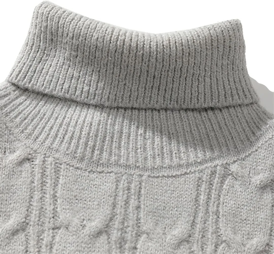 Disimlarl Japanese-Style Hip-Hop Loose Turtleneck Oversized Men's and Women's Hipster Knitted Sweater