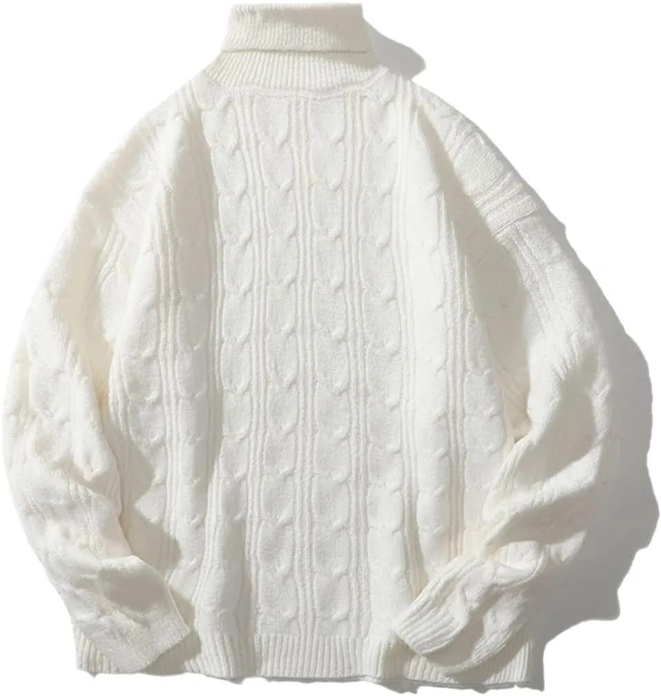 Disimlarl Japanese-Style Hip-Hop Loose Turtleneck Oversized Men's and Women's Hipster Knitted Sweater