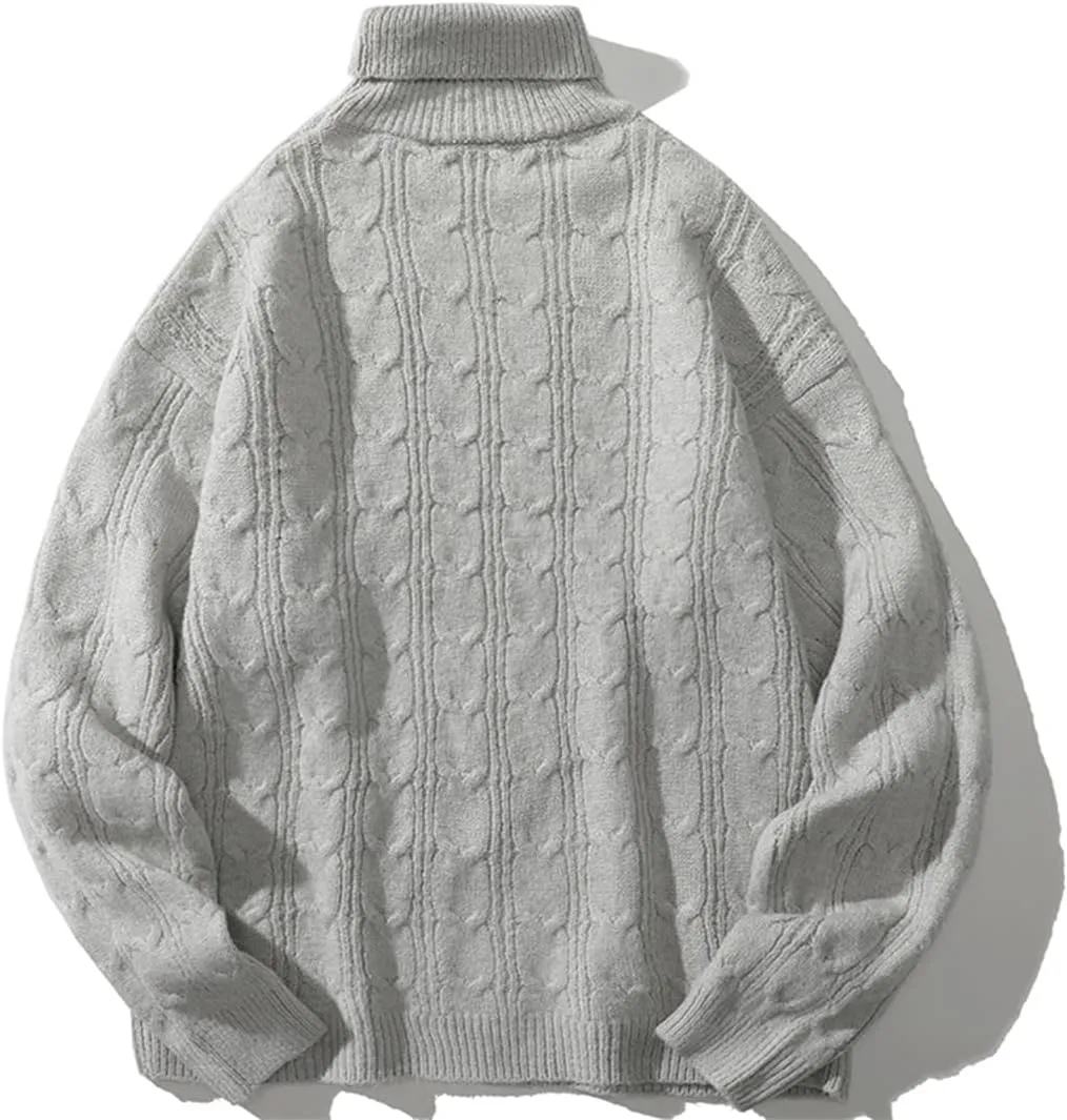 Disimlarl Japanese-Style Hip-Hop Loose Turtleneck Oversized Men's and Women's Hipster Knitted Sweater