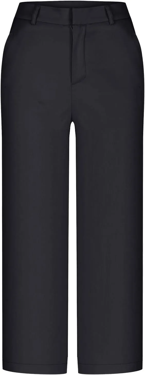 Dress Capri Pants for Women Wide Leg Straight Business Casual Stretchy Work Pants Comfy High Waisted Suit Trousers
