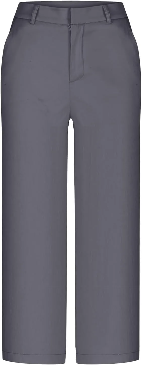 Dress Capri Pants for Women Wide Leg Straight Business Casual Stretchy Work Pants Comfy High Waisted Suit Trousers