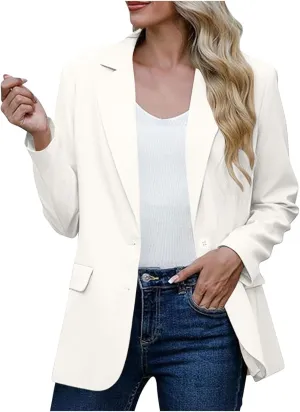 Dressy Lightweight Blazer Jackets for Women Casual Open Front Long Sleeve Suit Tops Fall Casual Work Office Blazer