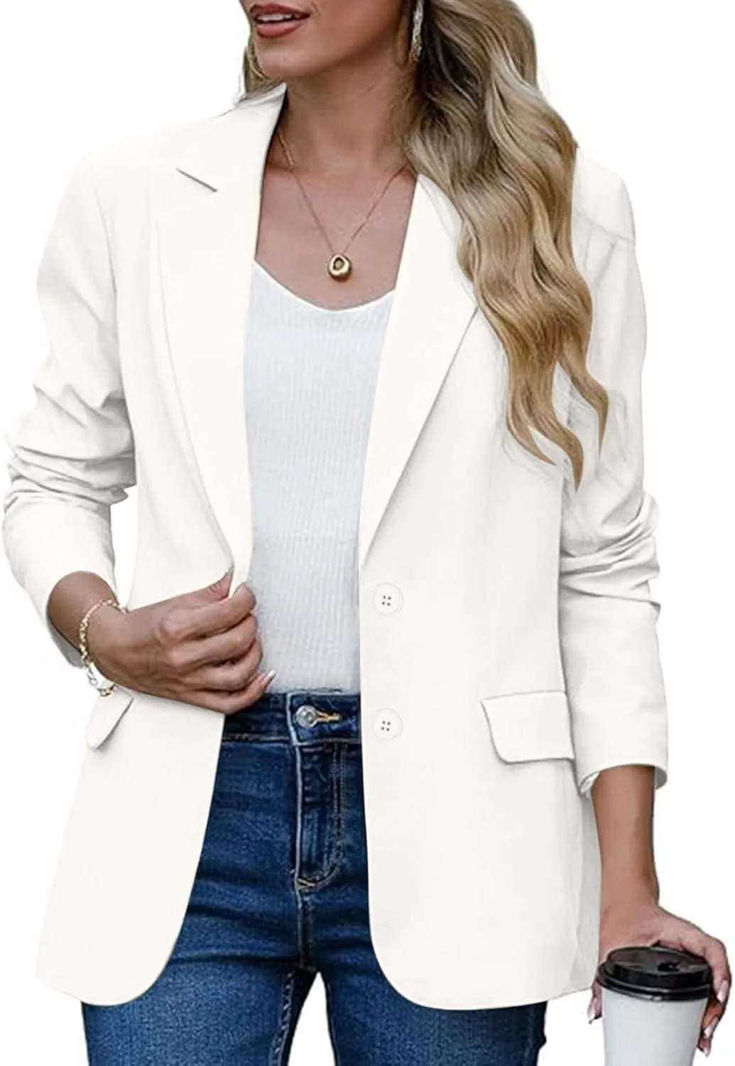Dressy Lightweight Blazer Jackets for Women Casual Open Front Long Sleeve Suit Tops Fall Casual Work Office Blazer