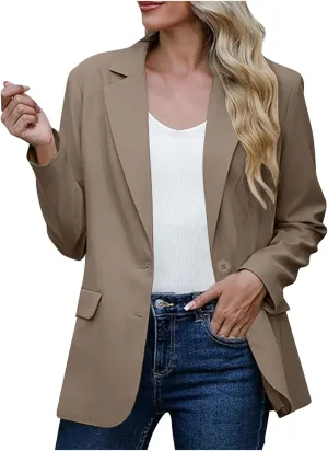Dressy Lightweight Blazer Jackets for Women Casual Open Front Long Sleeve Suit Tops Fall Casual Work Office Blazer