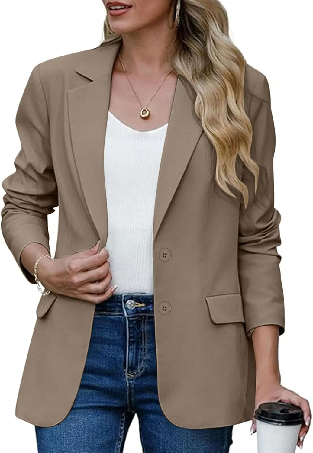 Dressy Lightweight Blazer Jackets for Women Casual Open Front Long Sleeve Suit Tops Fall Casual Work Office Blazer