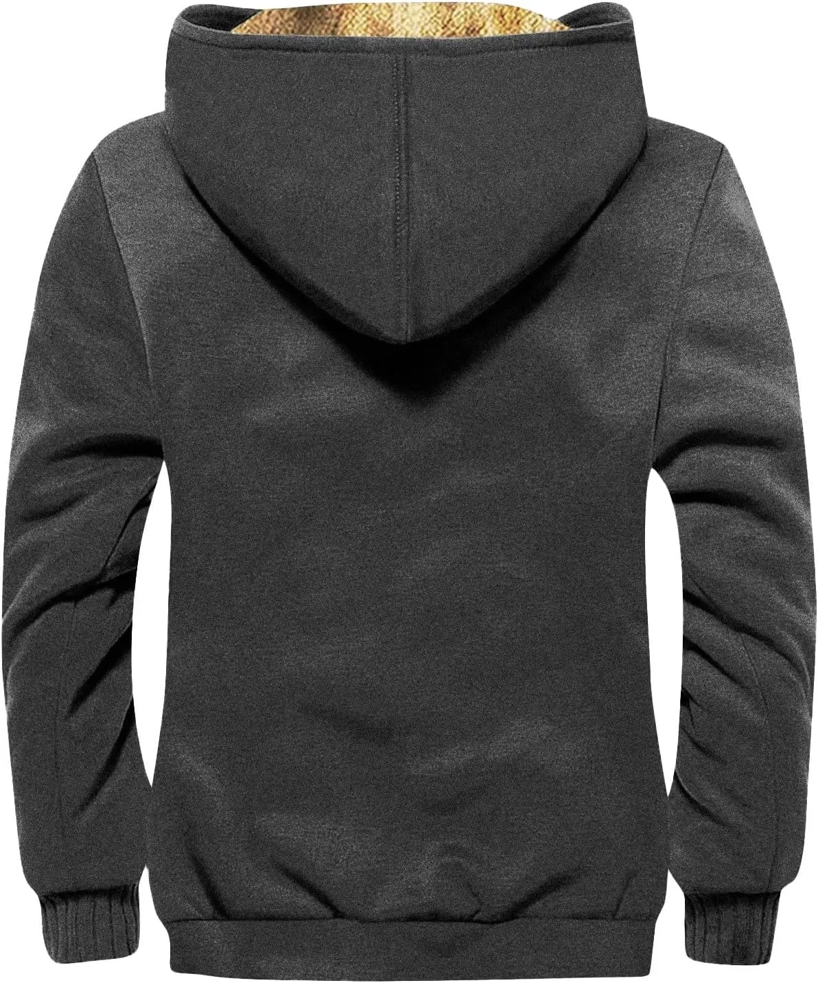 DuDubaby Mens Winter Graphic Coats Fleece Wool Zip Up Long Sleeve Jackets Vintage Outdoor Fashion Coats Thermal Ski Hooded