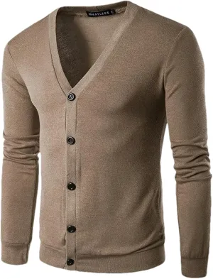 Fall Korean Youth Men's Trend V-Neck Cardigan Knit Sweater Men Clothing