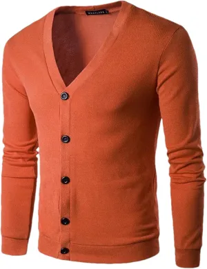 Fall Korean Youth Men's Trend V-Neck Cardigan Knit Sweater Men Clothing