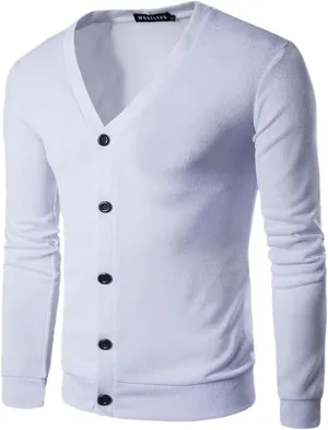 Fall Korean Youth Men's Trend V-Neck Cardigan Knit Sweater Men Clothing