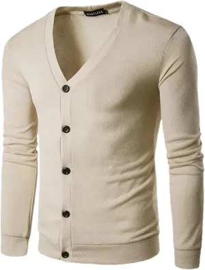 Fall Korean Youth Men's Trend V-Neck Cardigan Knit Sweater Men Clothing