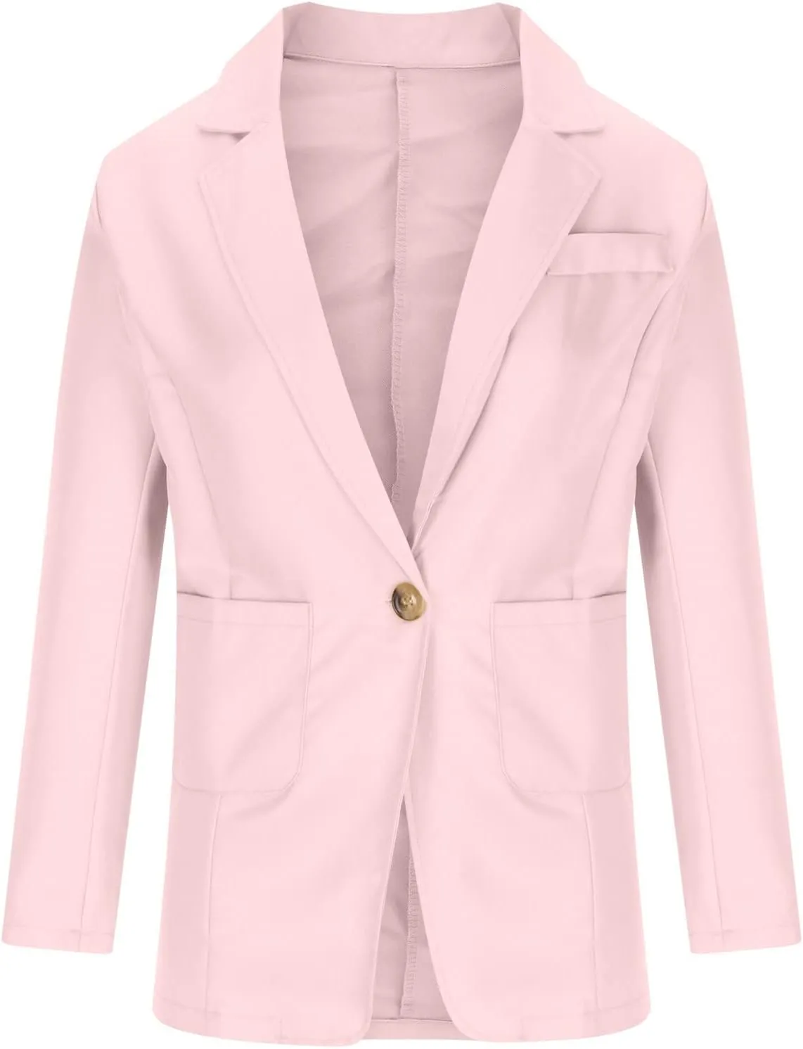 Fall Suit Jakcets Women Business Lightweight Casual Fitted Blazers Lapel Single Button Office Jacket with Pockets