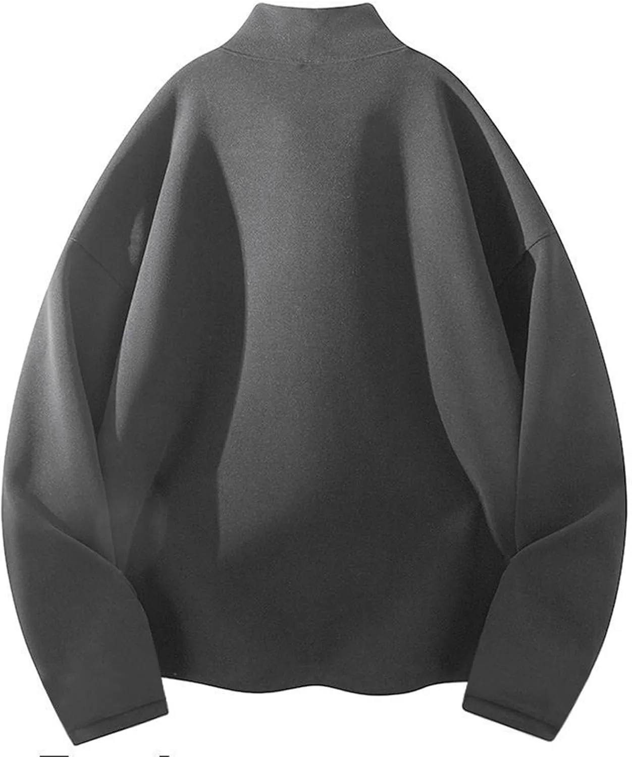 Fleece Sweatshirt for Men Oversized High Neck Basic Thermal Tops Solid Color Plain Relaxed-Fit Pullover Shirts