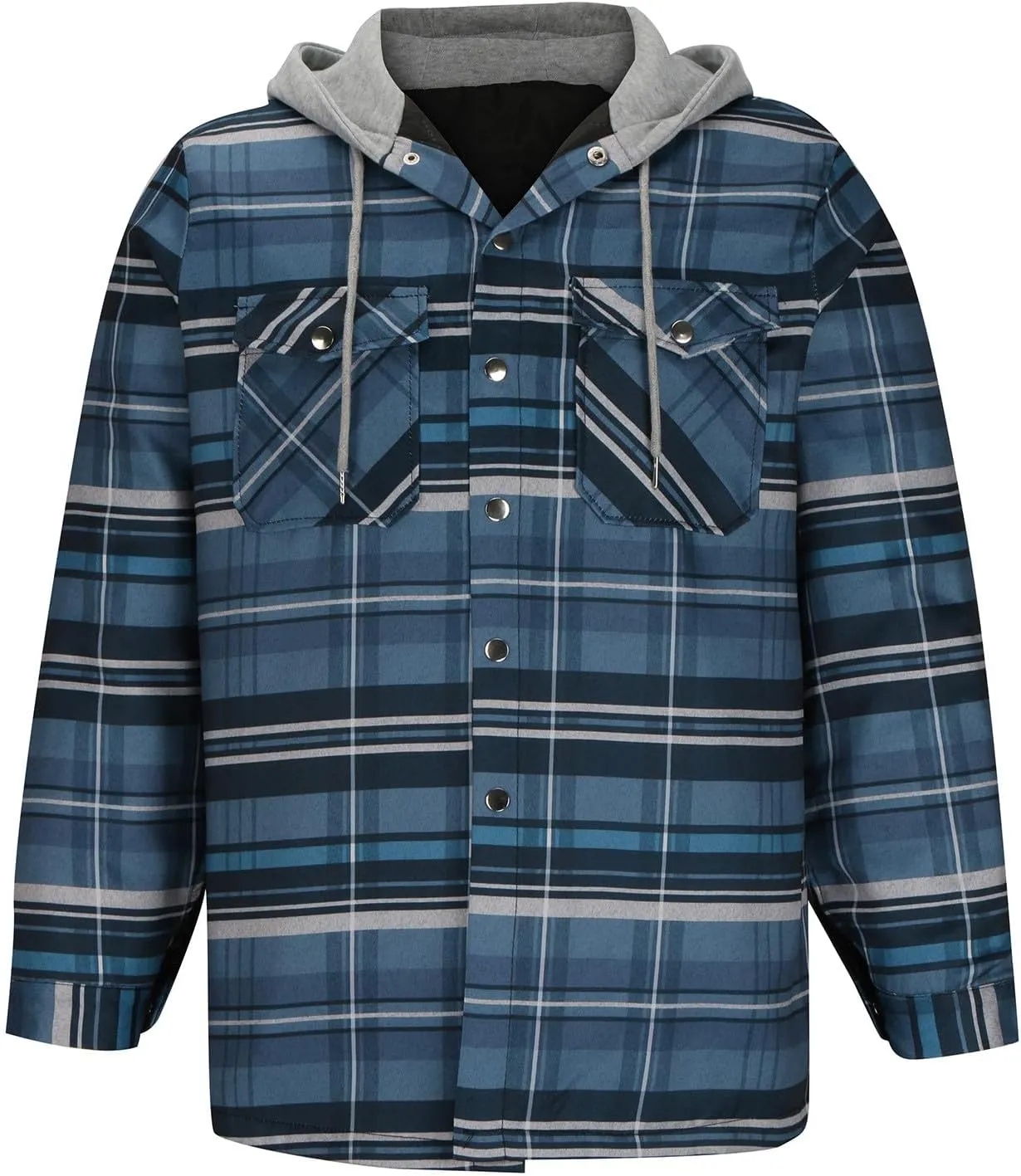 Fleece Sweatshirts Men Warm Sherpa Lined Sweatshirts Flannel Plaid Winter Zip Up Hoodies Thick Jacket