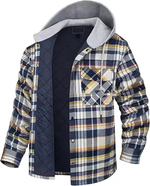 Fleece Sweatshirts Men Warm Sherpa Lined Sweatshirts Flannel Plaid Winter Zip Up Hoodies Thick Jacket