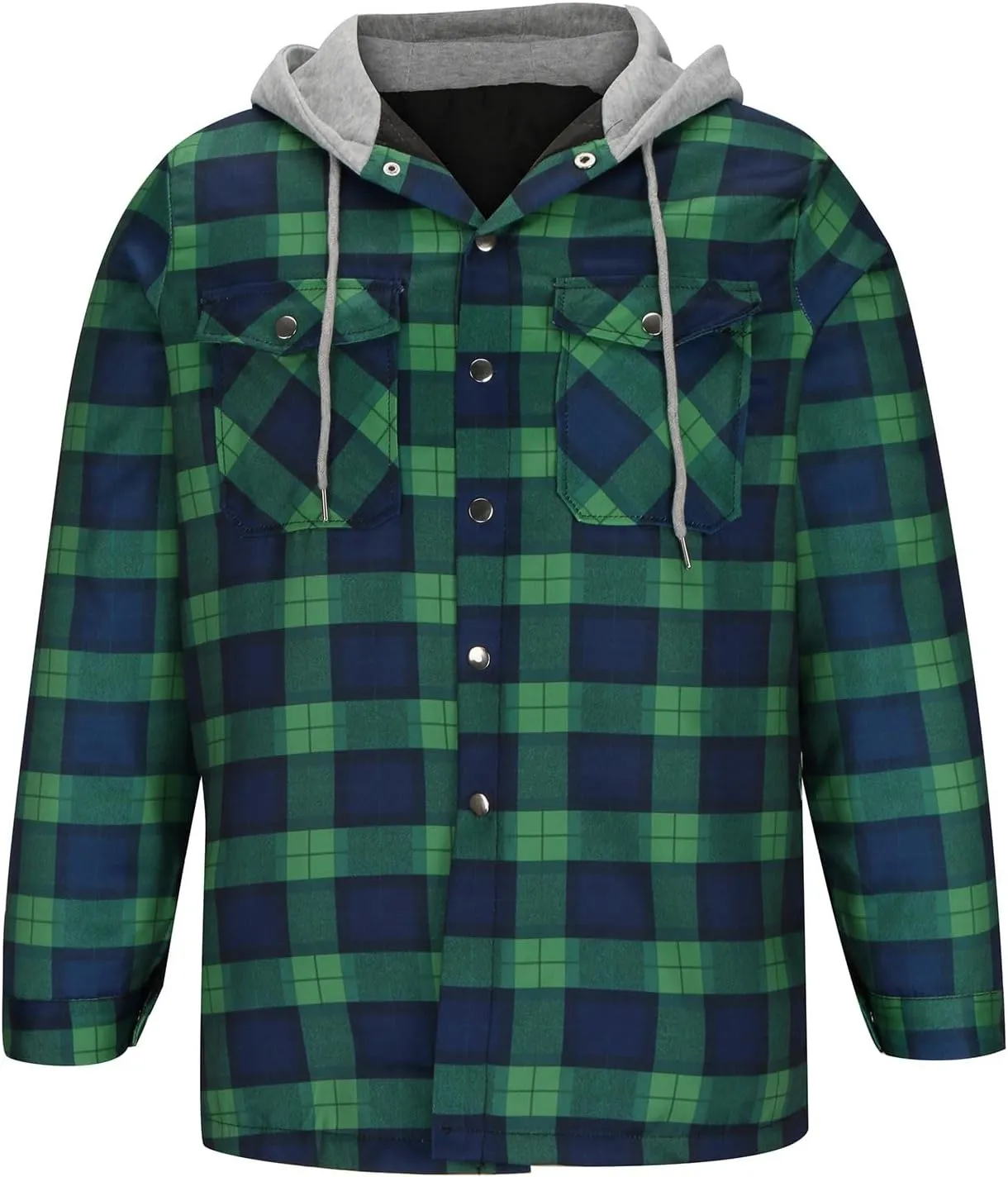 Fleece Sweatshirts Men Warm Sherpa Lined Sweatshirts Flannel Plaid Winter Zip Up Hoodies Thick Jacket