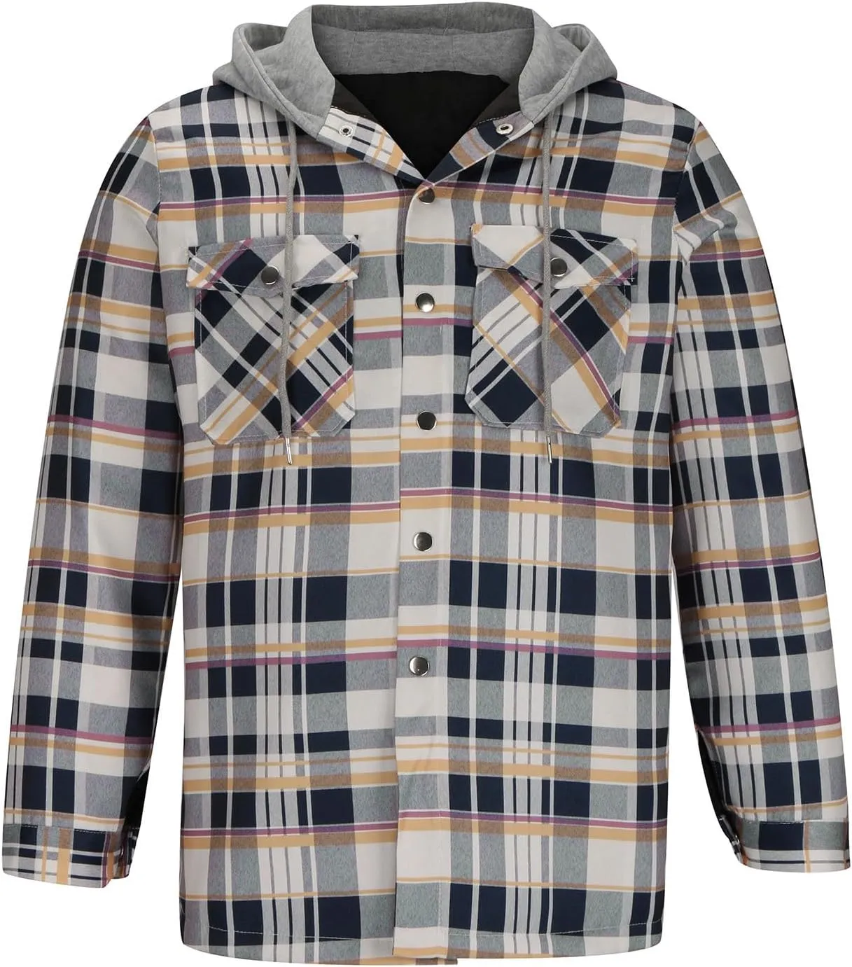 Fleece Sweatshirts Men Warm Sherpa Lined Sweatshirts Flannel Plaid Winter Zip Up Hoodies Thick Jacket