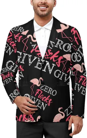 Funny Flamingos Zero Flocks Given Mens Blazer Suit Jacket Lightweight Slim Fit Casual Coat