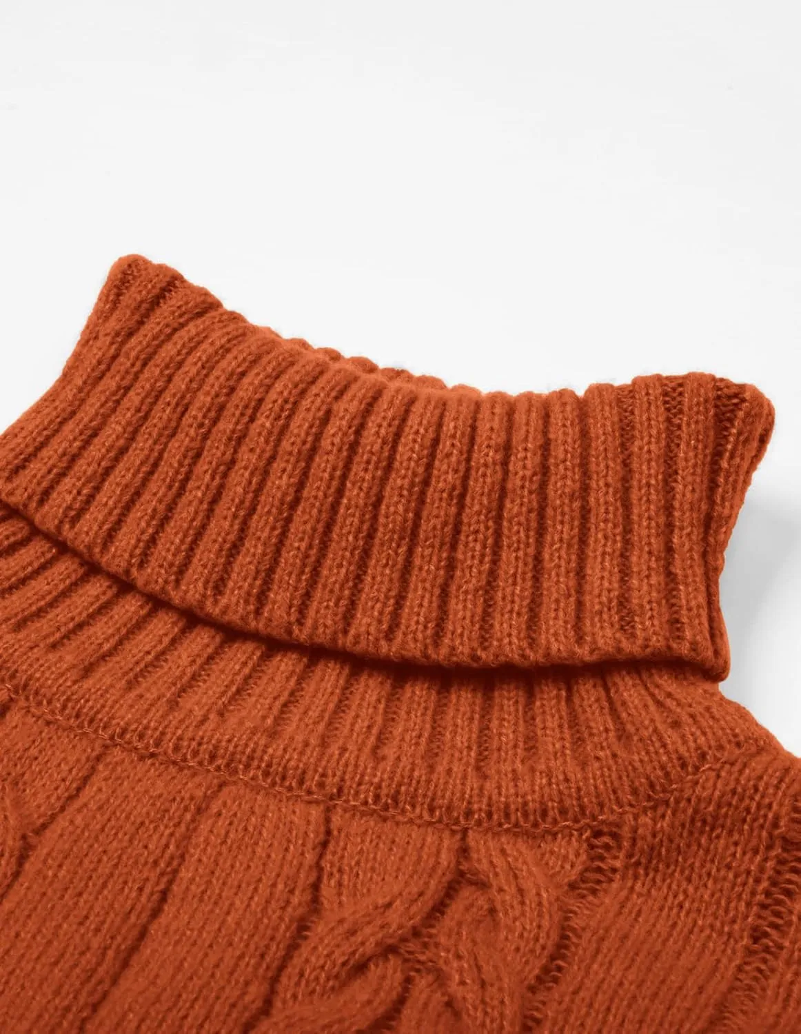 GRACE KARIN Men's Turtneck Pullover Sweaters Long Sleeve Solid Color Twisted Knit Sweater