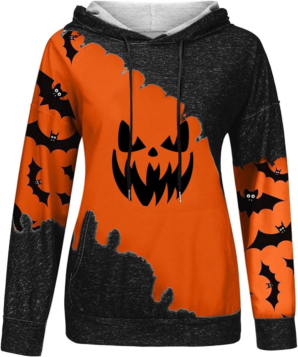 Halloween Sweatshirts for Women Costumes woman 2024 cute Pumpkin face Print Essentials Hoodie Sweatshirts Pullover