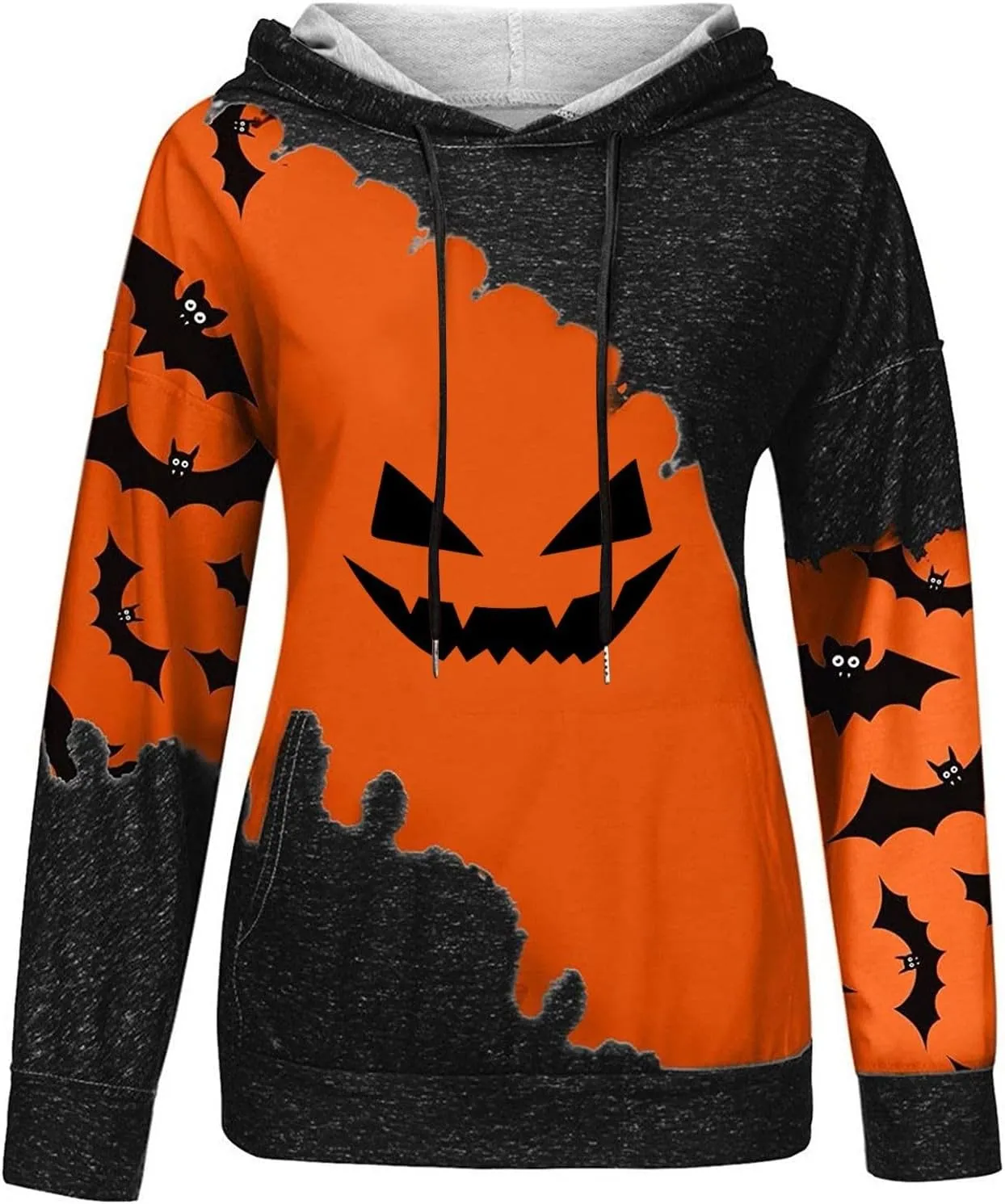 Halloween Sweatshirts for Women Costumes woman 2024 cute Pumpkin face Print Essentials Hoodie Sweatshirts Pullover