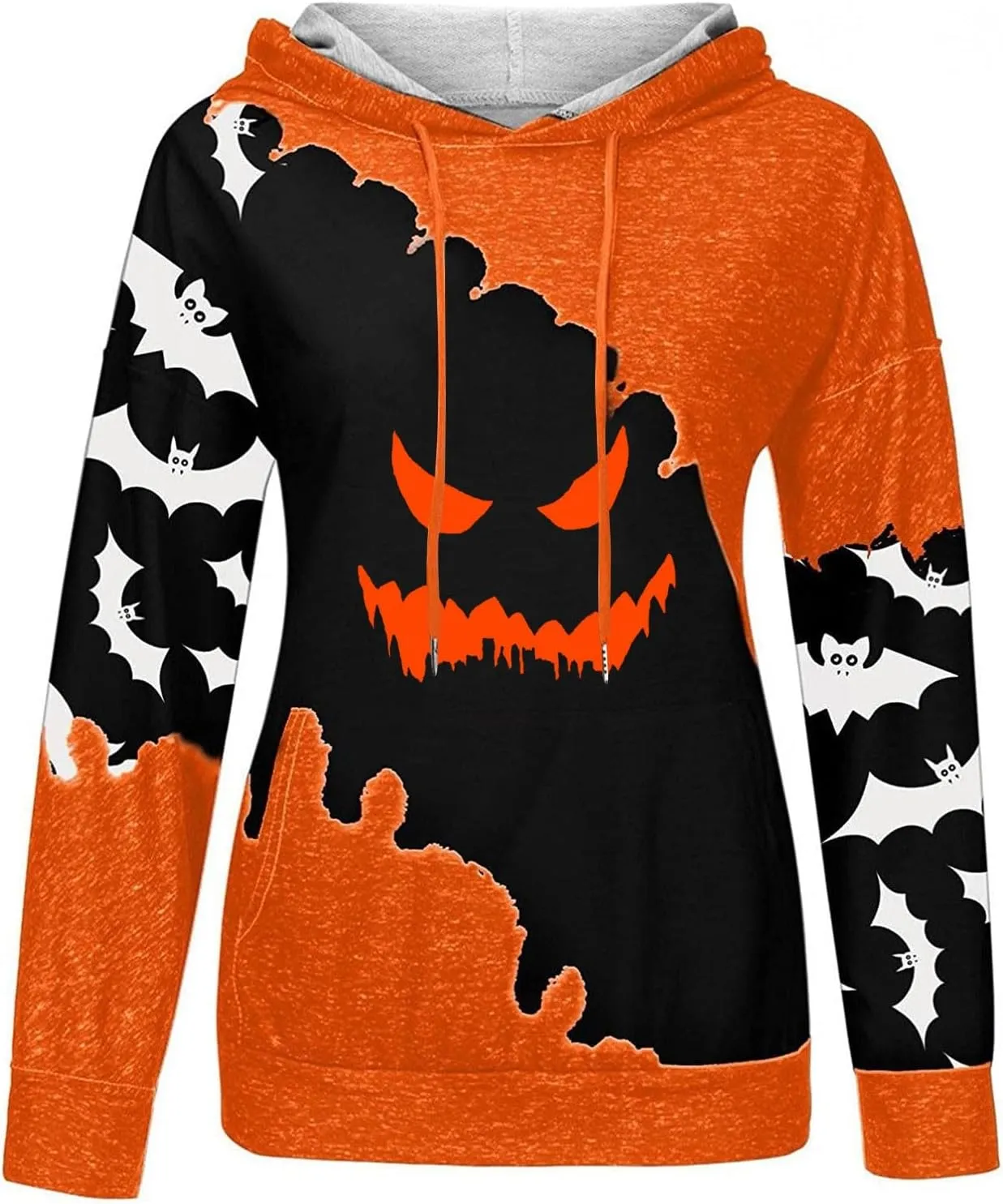 Halloween Sweatshirts for Women Costumes woman 2024 cute Pumpkin face Print Essentials Hoodie Sweatshirts Pullover