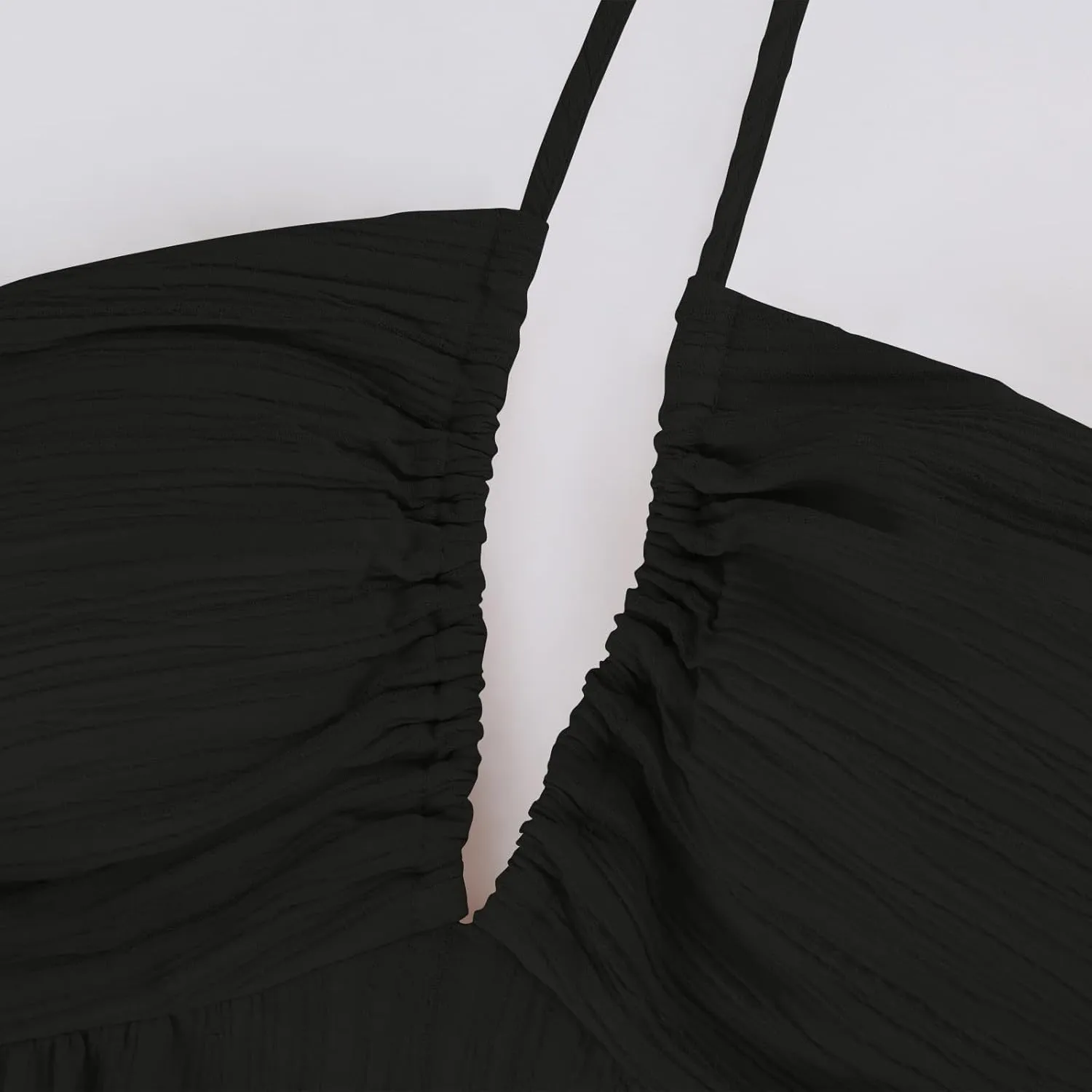 Halter Neck Dresses for Women 2025 Backless Deep V Neck Maxi Sundress a Line Empire Waist Spaghetti Strap Dress