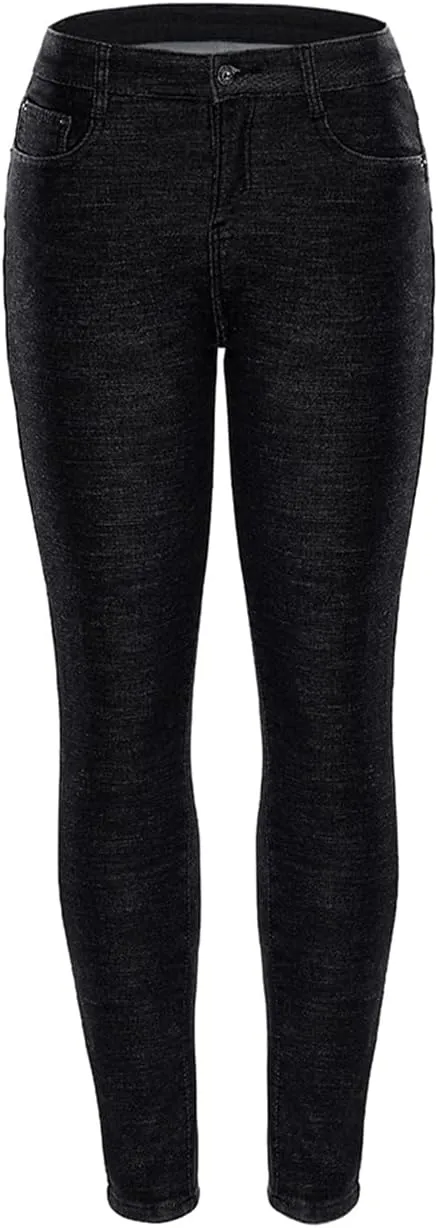 heipeiwa Womens Winter Jeans Fleece Lined High Waist Skinny Jeans Warm Denim Jeggings