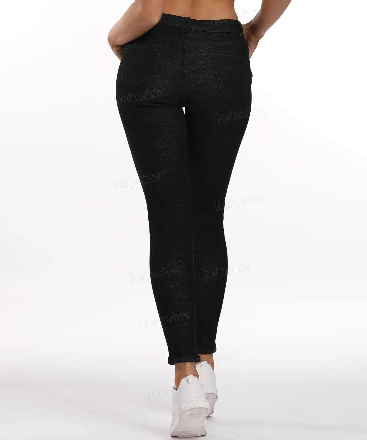 heipeiwa Womens Winter Jeans Fleece Lined High Waist Skinny Jeans Warm Denim Jeggings