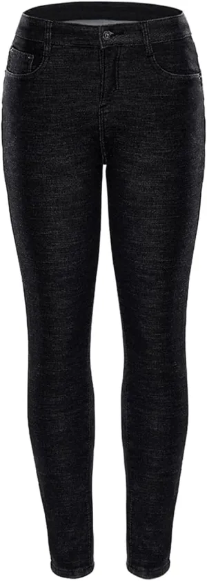 heipeiwa Womens Winter Jeans Fleece Lined High Waist Skinny Jeans Warm Denim Jeggings
