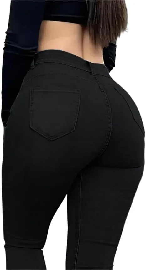 High-Waisted Stretch Denim Jeans for Women  Slim Fit, Comfortable Casual Pants, Functional Pockets in Black, Grey, Washes