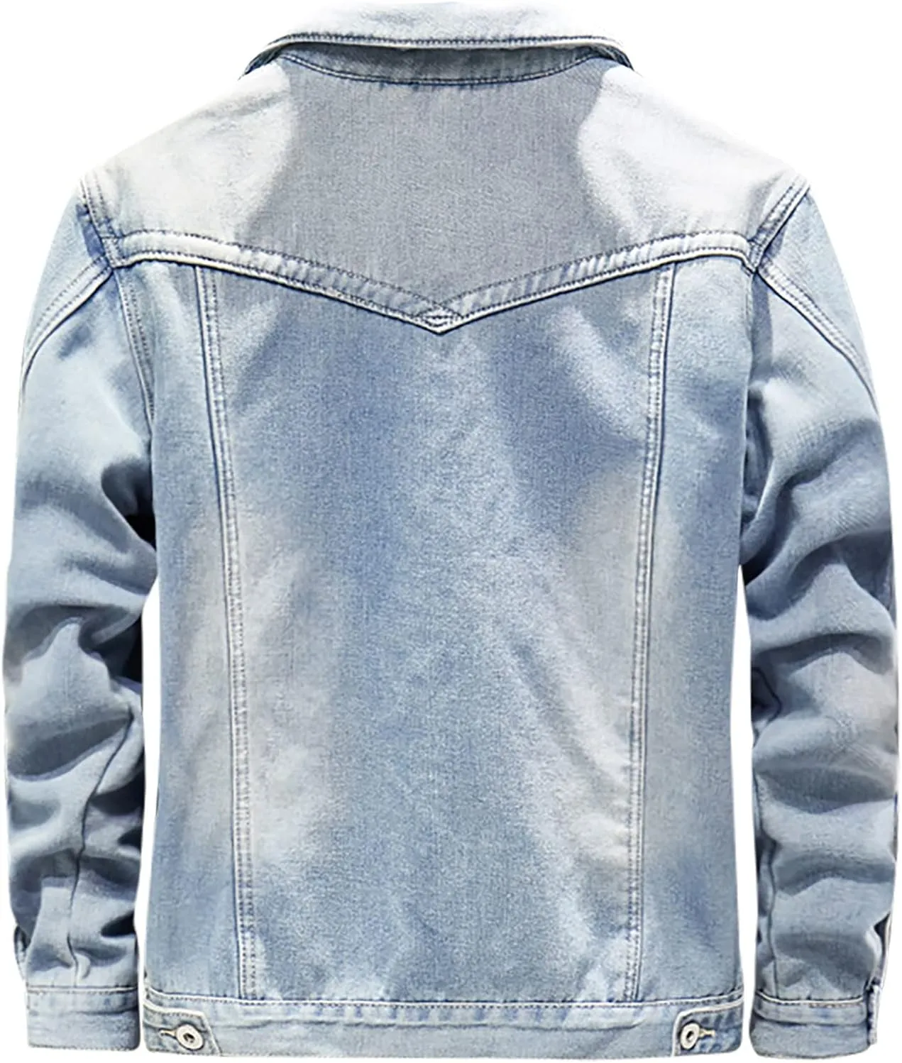 hlysgo Men's Sherpa Fleece Lined Denim Jacket Warm Winter Trucker Jacket Plus Size Thicken Button Down Cowboy Jean Jacket