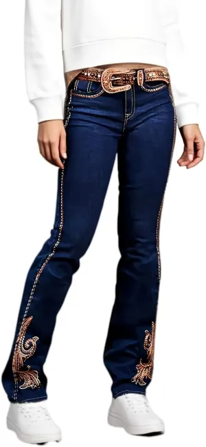 Huang's Women's Trendy Boot Cut Stretch Flare Jeans Skinny Denim Trousers