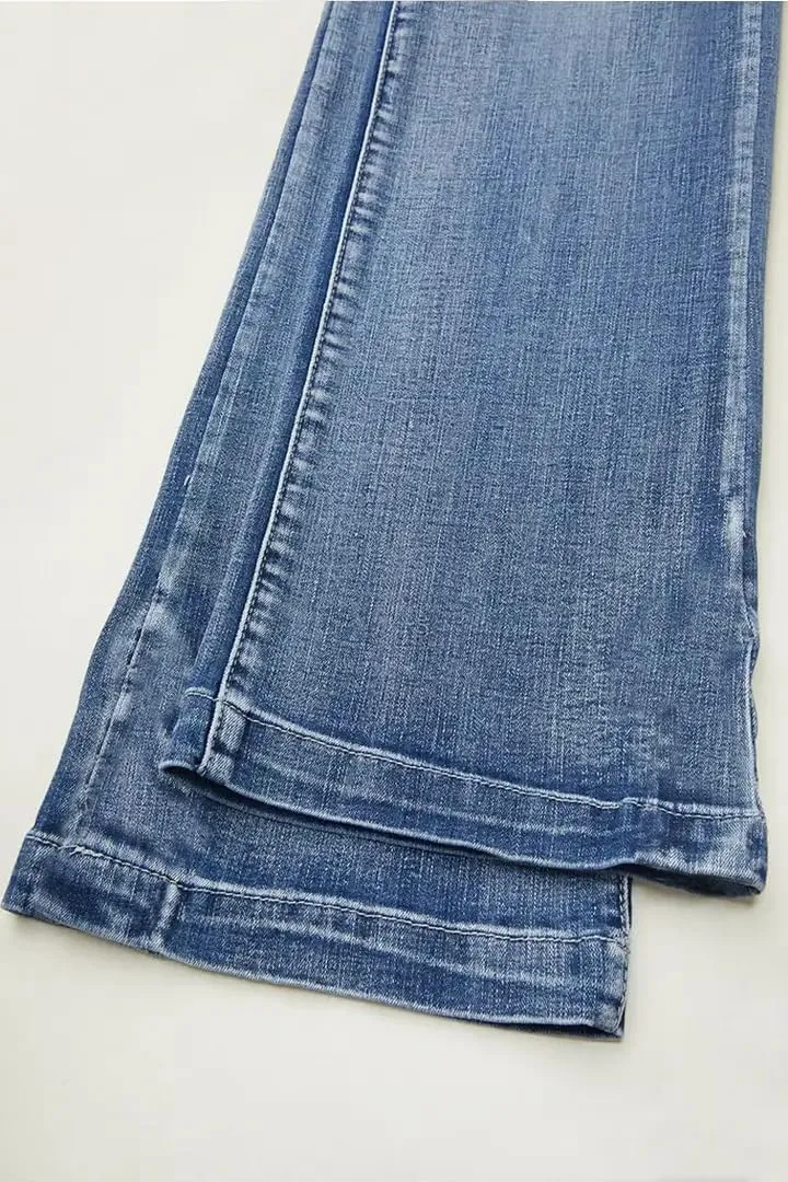 Huang's Women's Trendy Boot Cut Stretch Flare Jeans Skinny Denim Trousers