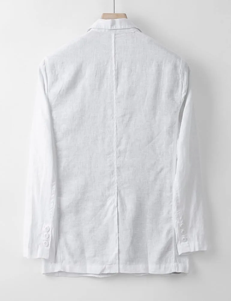 IDEALSANXUN Mens 100% Linen Blazer Casual Spring Summer Lightweight Suit Jackets Sports Coat