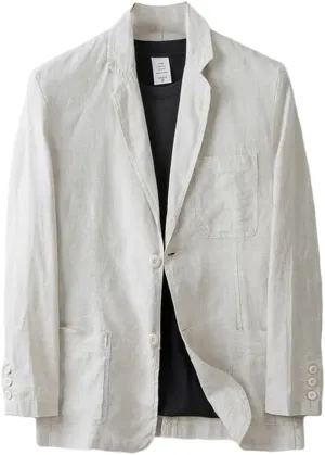 IDEALSANXUN Mens 100% Linen Blazer Casual Spring Summer Lightweight Suit Jackets Sports Coat